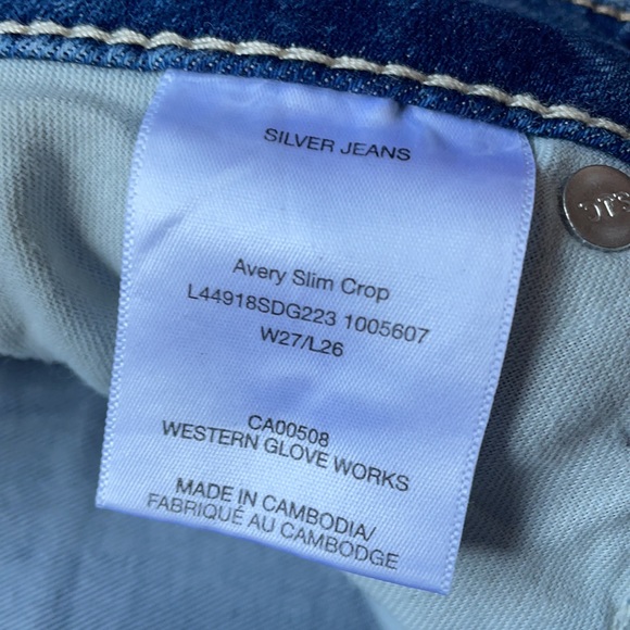 Brand New Silver Jeans Avery Slim Crop High Rose Curvy Jeans - Picture 6 of 8